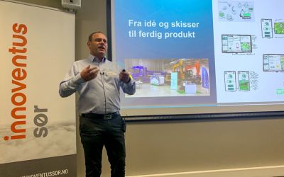 Jon Arne Hammersmark CEO i Eldrift presenterer selskapet under Pitch Party Sør