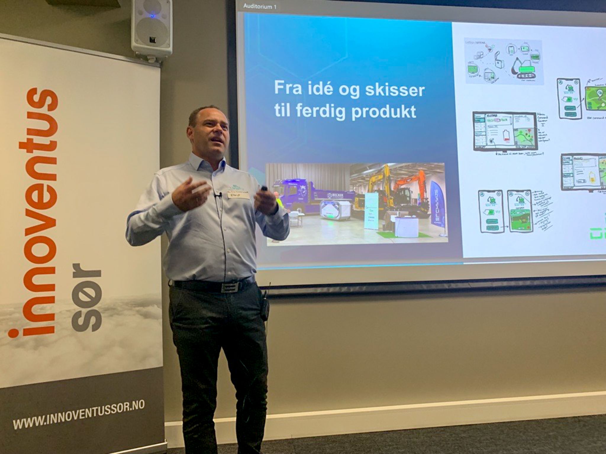 Jon Arne Hammersmark CEO i Eldrift presenterer selskapet under Pitch Party Sør